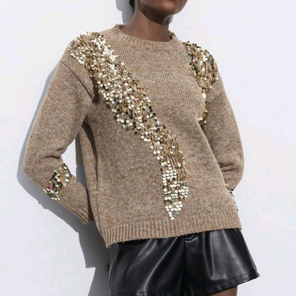 Women's Sparkly Minimalist Casual Sweater, Daily Wear - Picture 1 of 4